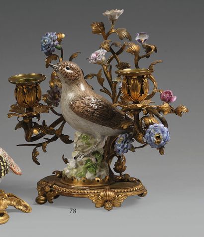 ALLEMAGNE Meissen 
Oiseau en porcelaine à...