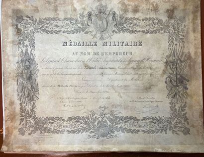 Military medal, lot of four patents printed...