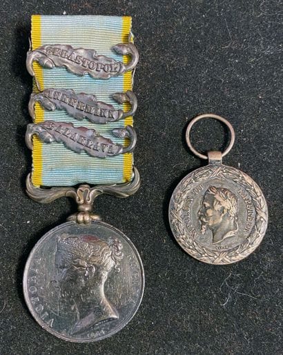 Two medals: United Kingdom, a Crimea medal...