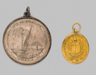 French Revolution - Two medals: a silver...