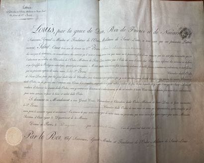 Order of Saint-Louis - Restoration, letters...