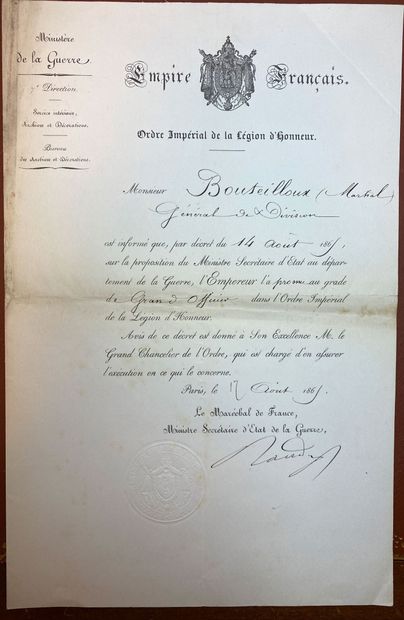 Légion d'honneur - Lot de quatre documents:...