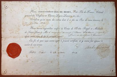 Ordre de Saint-Louis - Lot of three documents:...