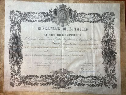 Military medal, lot of four patents printed...
