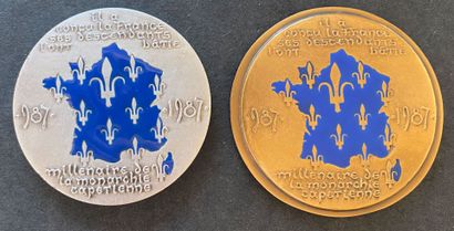Millénaire capétien, 987-1987, deux médailles...