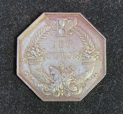 Jeu du Roi, jeton octogonal en argent par...