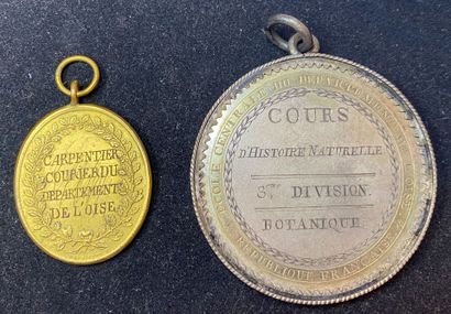 French Revolution - Two medals: a silver...