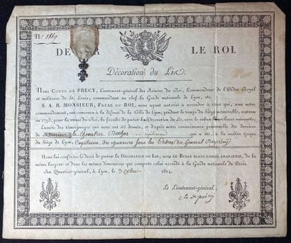 Siège de Lyon, 1793, lot de deux: une décoration...