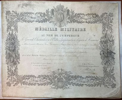 Military medal, lot of four patents printed...
