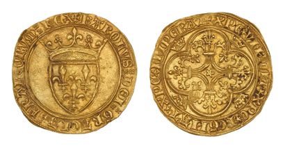 CHARLES VI (1380-1422)
Gold shield with crown....