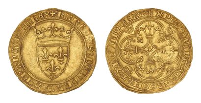 CHARLES VI (1380-1422)
Gold shield with crown....