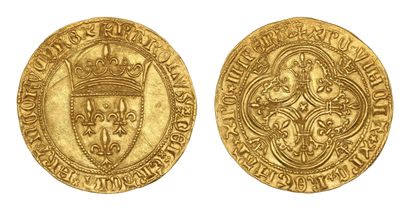 CHARLES VI (1380-1422)
Gold shield with crown....