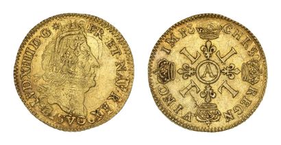 LOUIS XIV (1643-1715)
Louis d'or aux quatre...