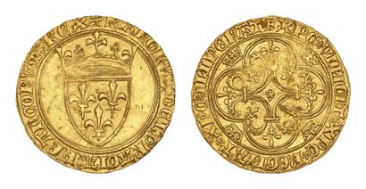 CHARLES VI (1380-1422)
Gold shield with crown....