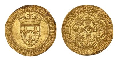 CHARLES VI (1380-1422)
Gold shield with crown....