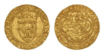 CHARLES VI (1380-1422)
Gold shield with crown....