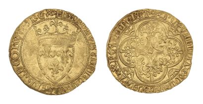 CHARLES VI (1380-1422)
Gold shield with crown....