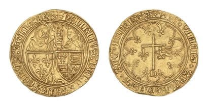 HENRI VI (1422-1453)
Gold salute. Saint-Lô...
