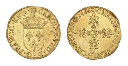 CHARLES IX (1560-1574)
Gold shield with sun....