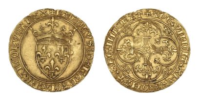 CHARLES VI (1380-1422)
Gold shield with crown...