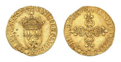 HENRI III (1574-1589)
Gold shield with sun....