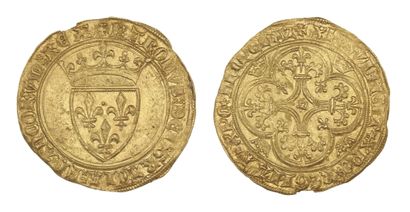 CHARLES VI (1380-1422)
Gold shield with crown....