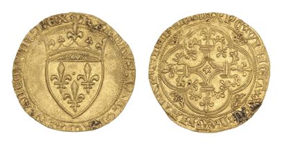 CHARLES VI (1380-1422)
Gold shield with crown....