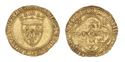 CHARLES VI (1380-1422)
Gold shield with crown....