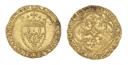CHARLES VI (1380-1422)
Gold shield with crown....