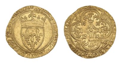 CHARLES VI (1380-1422)
Gold shield with crown....