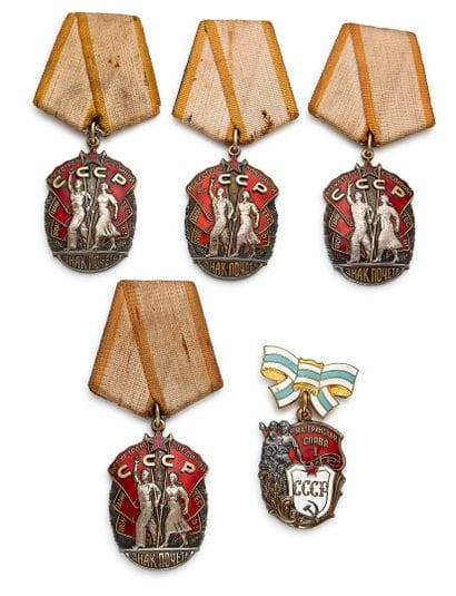 Russie - URSS, lot de cinq : ordre de l'Insigne...
