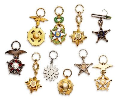 South America - Set of ten silver and enamel...