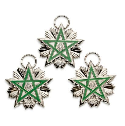 Maroc - Ordre du Trône, lot de trois étoiles...