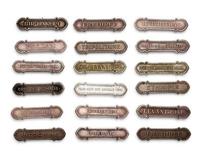 Colonial Medal - Set of eighteen silver Oriental-style...