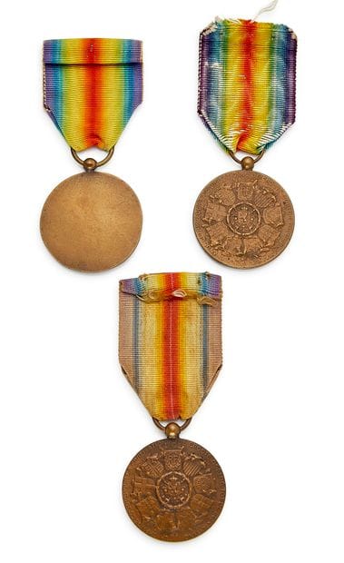 Belgium – World War I, three bronze inter-allied...