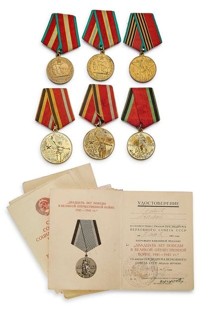 Russie - URSS, lot de six médailles avec...