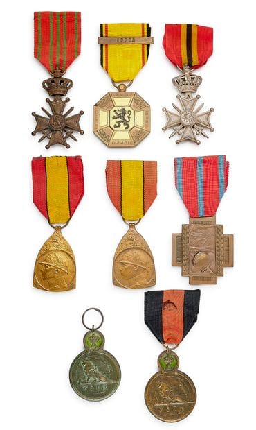 Belgium - World War I, set of eight: two...