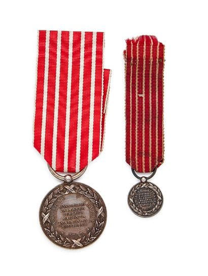 Two medals from Italy, 2nd type in silver:...