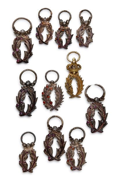 Academic Palms, set of eleven miniature palms,...