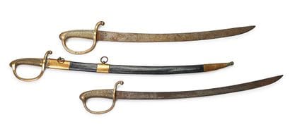 Sabre briquet allemand. 
Poignée en bronze,...