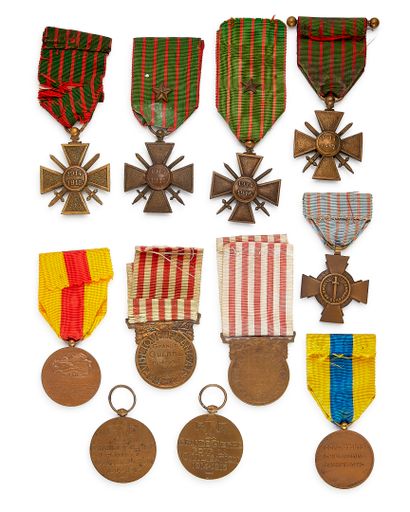 World War I - Set of eleven bronze medals,...