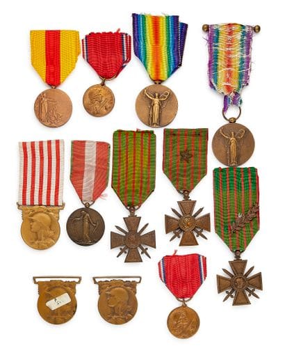 World War I - Set of twelve bronze medals,...