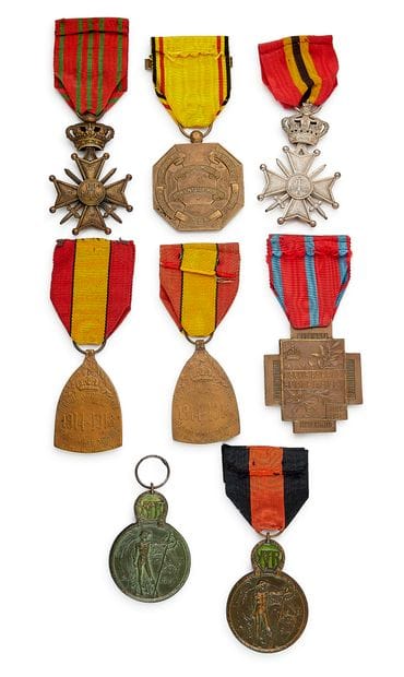 Belgium - World War I, set of eight: two...