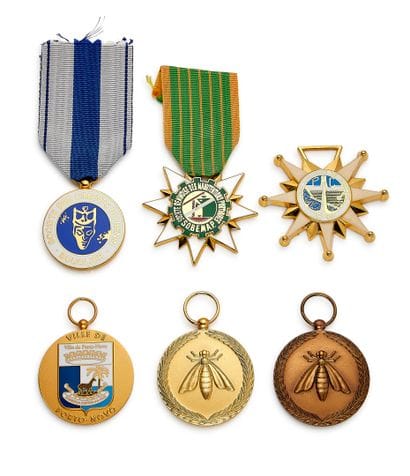 Benin - Set of six: two Social Merit Medals,...
