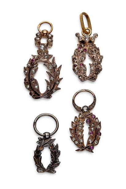 Academic Palms, set of four miniature palms:...