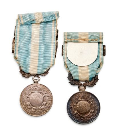 Two colonial silver medals, Type 1, one hallmarked...