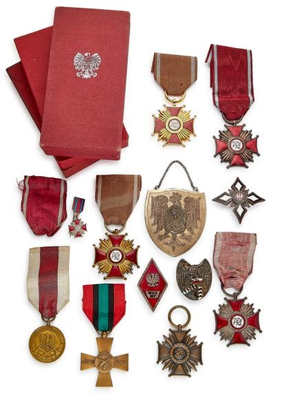 Pologne - Lot de douze : six croix du Mérite,...