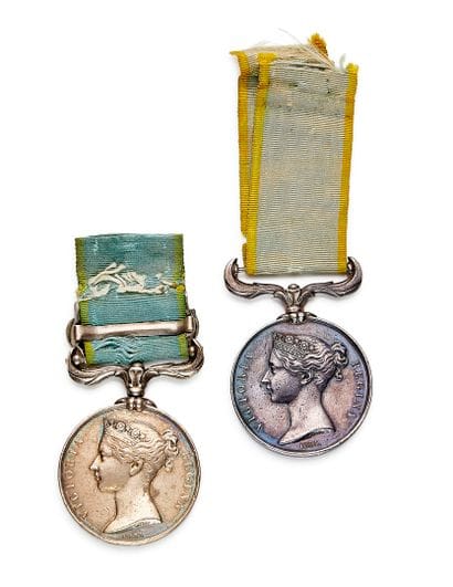 United Kingdom - Crimea Medal, two silver...