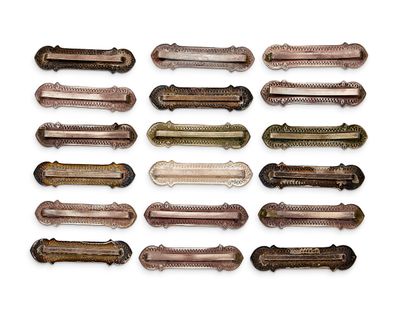 Colonial Medal - Set of eighteen silver Oriental-style...