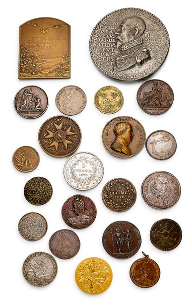 Médailles de table, jetons et monnaies -...